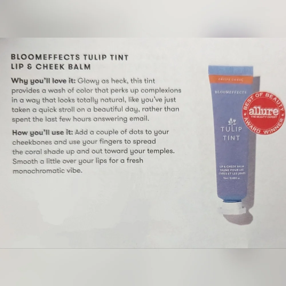 Bloomeffects Tulip Tint Lip and Cheek Balm in Crispa Coral